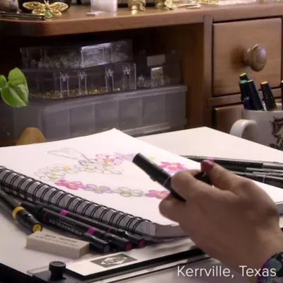 Enamel Floral Heart Wreath Pendant in Sterling Silver - Image 5