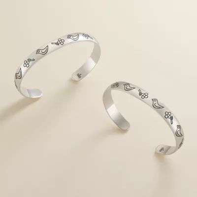 Child's Birds and Flowers Bracelet in Sterling Silver - Image 2