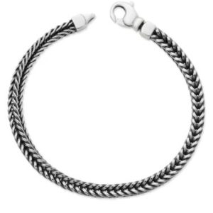 Square Foxtail Link Bracelet in Sterling Silver