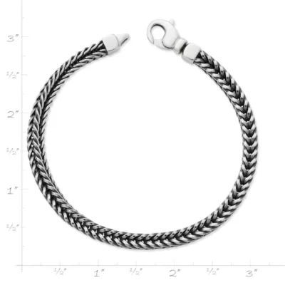 Square Foxtail Link Bracelet in Sterling Silver - Image 2