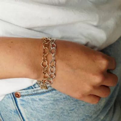 Connected Hearts Charm Bracelet in Sterliing Silver - Image 4