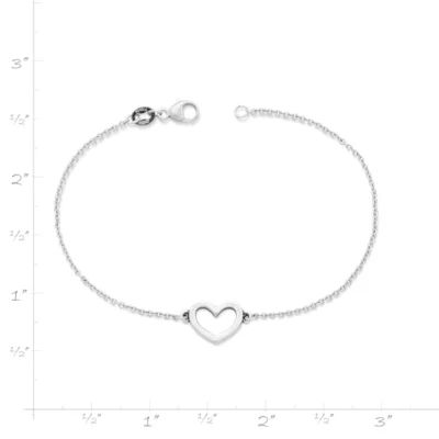 Petite Heart Link Bracelet in Sterling Silver - Image 2