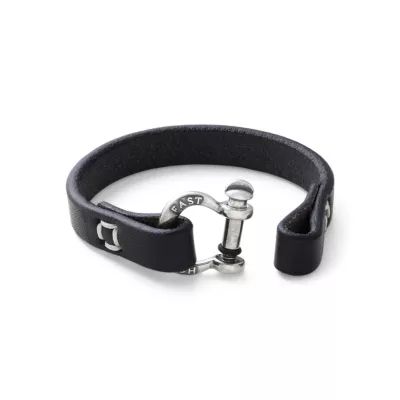 "Hold Fast" Leather Bracelet in Bronze with Brown Leather or Sterling Silver with Black Leather - Image 2