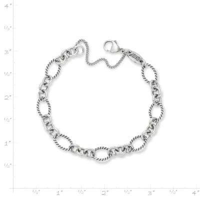 Oval Twist Charm Bracelet in Sterling Silver - Image 4