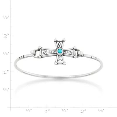Mission Cross Hook-On Bracelet with Turquoise in Sterling Silver - Image 3