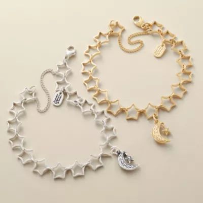 Star Charm Bracelet in Sterling Silver or 14K Yellow Gold - Image 3