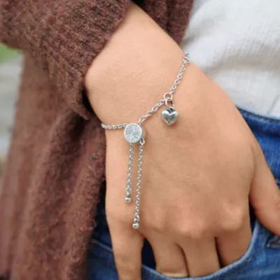 Slider Charm Bracelet in Sterling Silver - Image 3