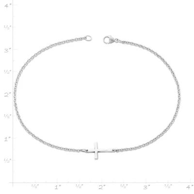 Horizon Cross Anklet in Sterling Silver - Image 5