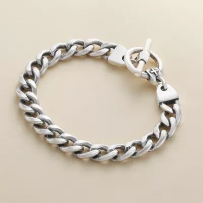 Strength in Faith Curb Link Bracelet in Sterling Silver - Image 2