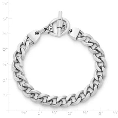 Strength in Faith Curb Link Bracelet in Sterling Silver - Image 4