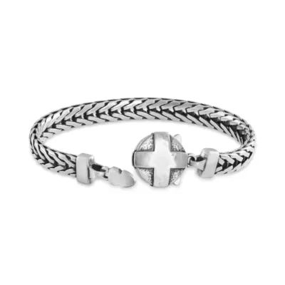 Forged in Faith Link Bracelet in Sterling Silver - Image 2