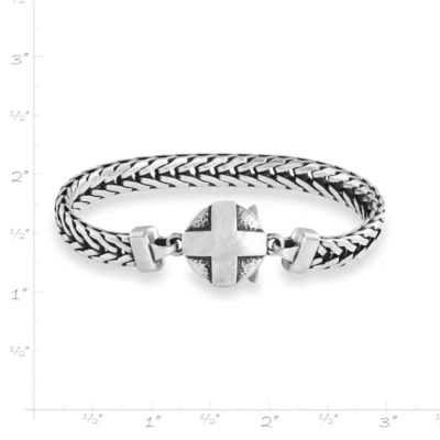 Forged in Faith Link Bracelet in Sterling Silver - Image 8