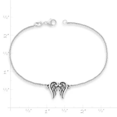 Angel Wings Bracelet in Sterling Silver or 14K Yellow Gold - Image 5