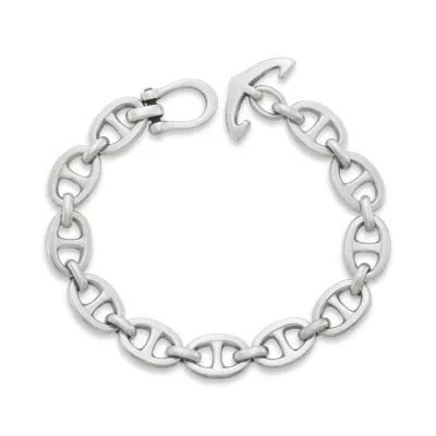 Anchor Chain Link Bracelet in Sterling Silver