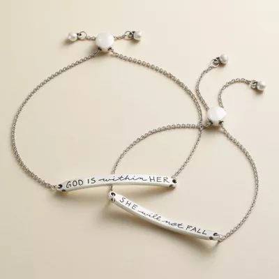 God is Within Her Slider Bracelet in Sterling Silver - Image 3