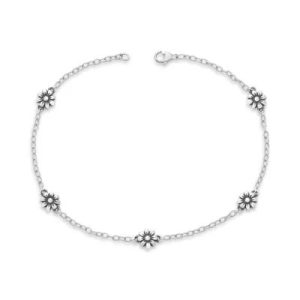 Margarita Flower Anklet in 14K Yellow Gold