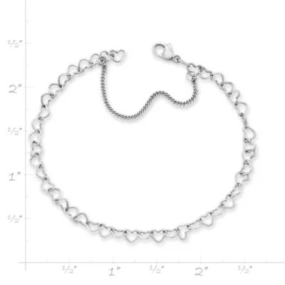 Light Connected Hearts Charm Bracelet in Sterling Silver - Image 4