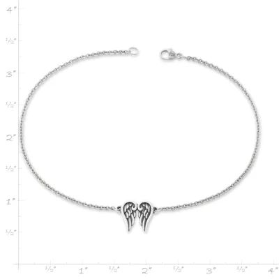Angel Wings Anklet in Sterling Silver - Image 5