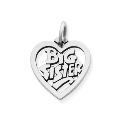 "Big Sister" Heart Charm in Sterling Silver