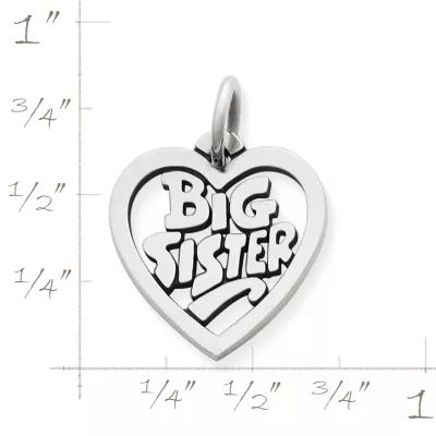 "Big Sister" Heart Charm in Sterling Silver - Image 2