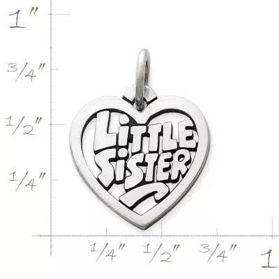 "Little Sister" Heart Charm in Sterling Silver - Image 2