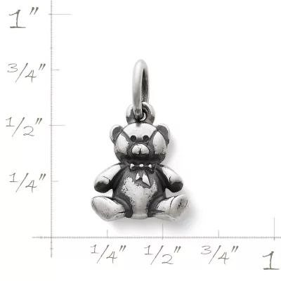 Stuffed Teddy Bear Charm in Sterling Silver - Image 2