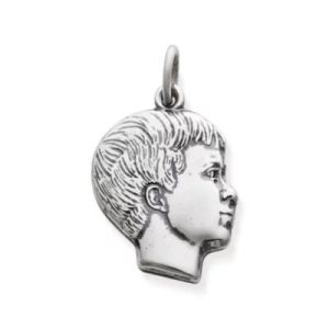 Boy's Profile Charm in Sterling Silver