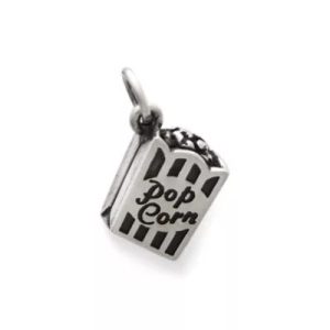 Popcorn Box Charm in Sterling Silver