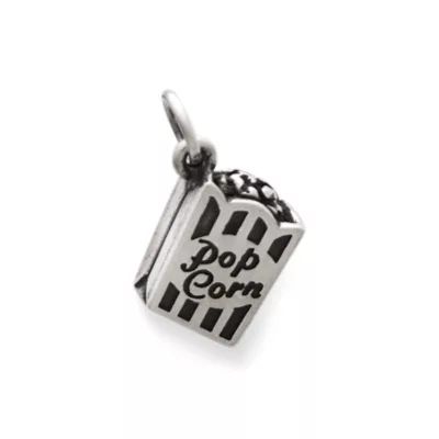 Popcorn Box Charm in Sterling Silver