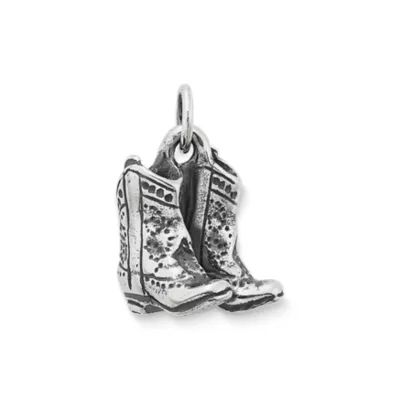 Cowboy Boots Charm in Sterling Silver
