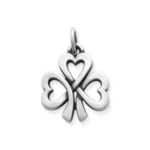 Shamrock of Hearts Charm in Sterling Silver