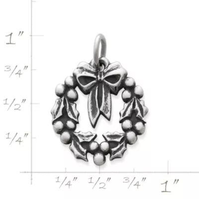 Holiday Wreath Charm in Sterling Silver - Image 2