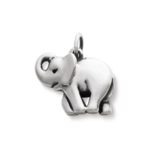 Elephant Charm in Sterling Silver