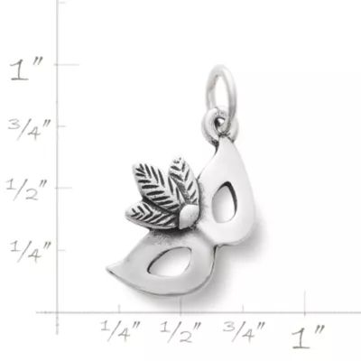 Mardi Gras Mask Charm in Sterling Silver - Image 2