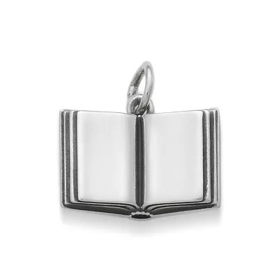 Open Book Charm in Sterling Silver