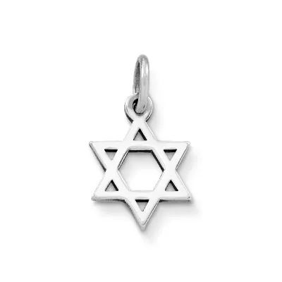 Star of David Charm in Sterling Silver or 14K Yellow Gold