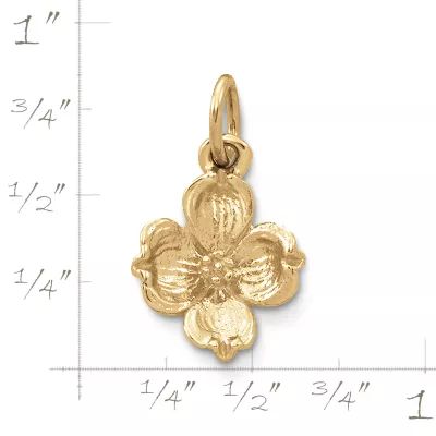 Dogwood Flower Charm in 14K Yellow Gold - Image 2