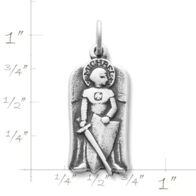 St. Michael Charm in Sterling Silver - Image 2