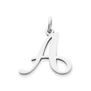 Large Script Initial Charm in Sterling Silver
