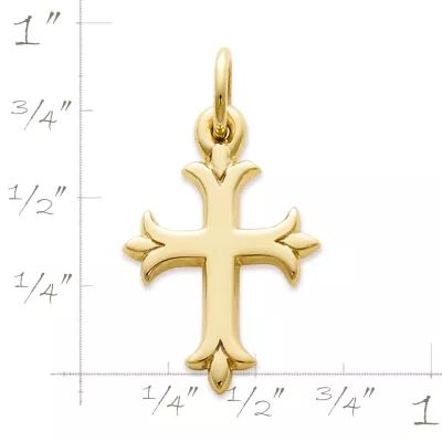 Fleuree Cross Charm in 14K Yellow Gold - Image 2