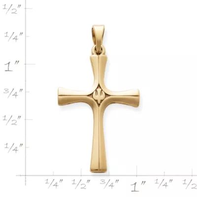 Serenity Cross Pendant in 14K Yellow Gold - Image 2