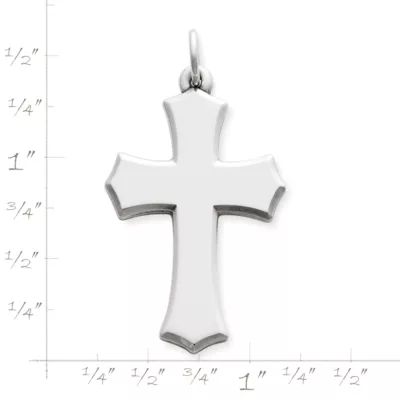 Beveled Clechee Cross Pendant in Sterling Silver - Image 2
