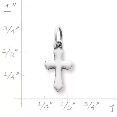 Flared Cross Charm in Sterling Silver or 14K Yellow Gold - Image 2