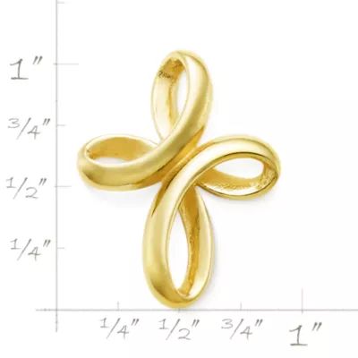 Eternal Ribbon Cross Pendant in 14K Yellow Gold - Image 2