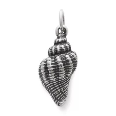 Fluted Conch Shell Charm in Sterling Silver