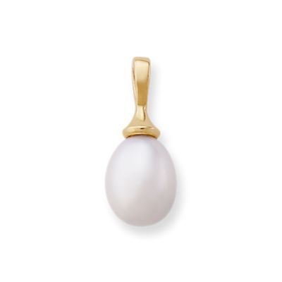 Teardrop Cultured Pearl Pendant in 14K Yellow Gold