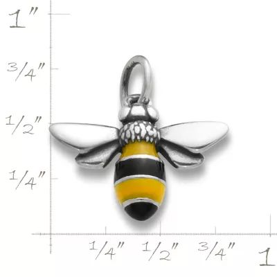 Enamel Bumble Bee Charm in Sterling Silver - Image 2