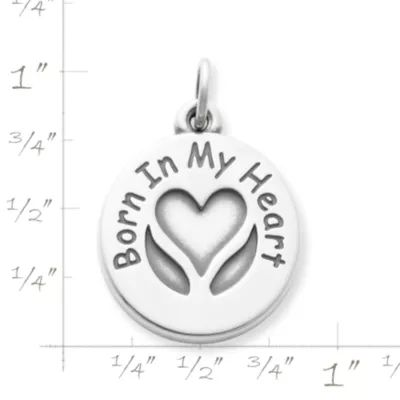 "Born In My Heart" Adoption Charm in Sterling Silver - Image 2