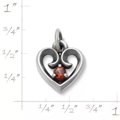 Avery Remembrance Heart Birthstone Charm in Sterling Silver or 14K Yellow Gold - Image 2