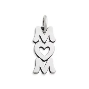 Love You Mom Charm in Sterling Silver or 14K Yellow Gold